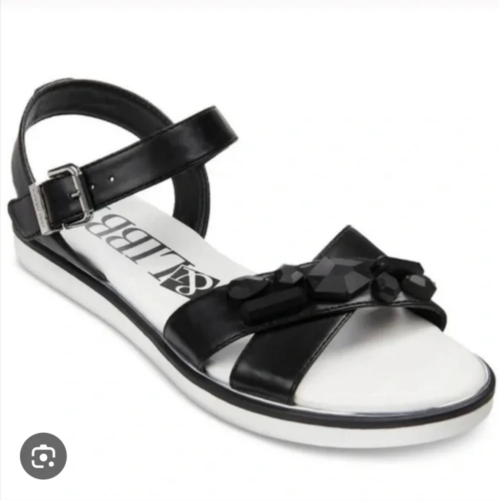 Sam & Libby Jaquelyn Black Jewel Embellished  Sandals